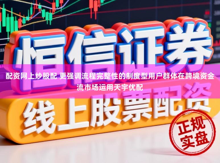 配资网上炒股配 更强调流程完整性的制度型用户群体在跨境资金流市场运用天宇优配